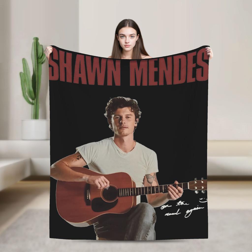 Warm Blanket Adult Decorative Rapper Shawn Mendes Throw Blanket Flannel Bedspread For Couch Chair Street Trend Sofa Bed Cover