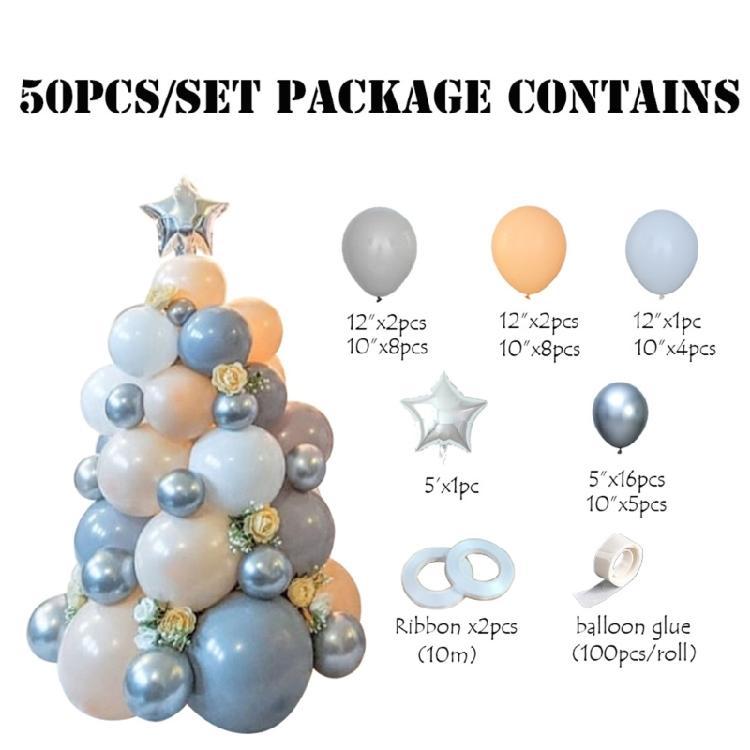 Green Gold Garland Balloon Decor White Silver Balloon Kit DIY Christmas Tree