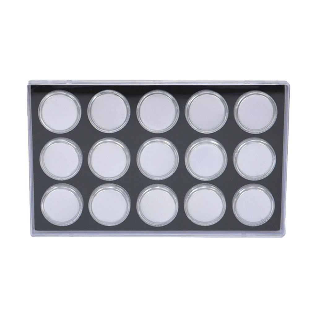 15pcs Gemstone Display Box Small Round Acrylic Containers for Loose Diamonds and Colored Gems with Velvet Foam