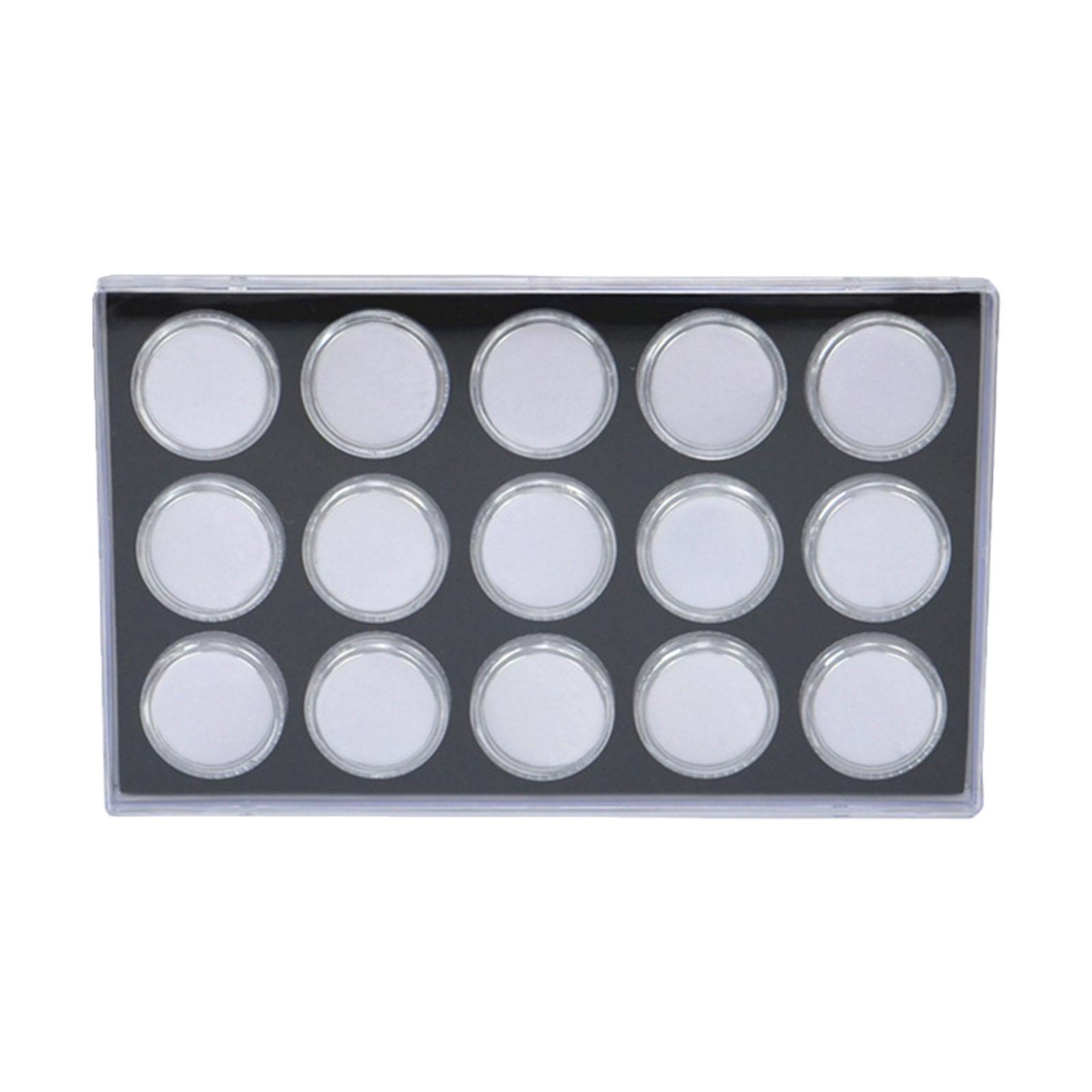 

Набор из 15 портативных прозрачных акриловых витрин для ювелирных изделий, для драгоценных камней и бриллиантов, с завинчивающейся крышкой и белым основанием белый