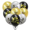 Black Gold New Year Party Decoration Happy New Year Banners Decoration Happy New Year Balloons for New Year Celebrations