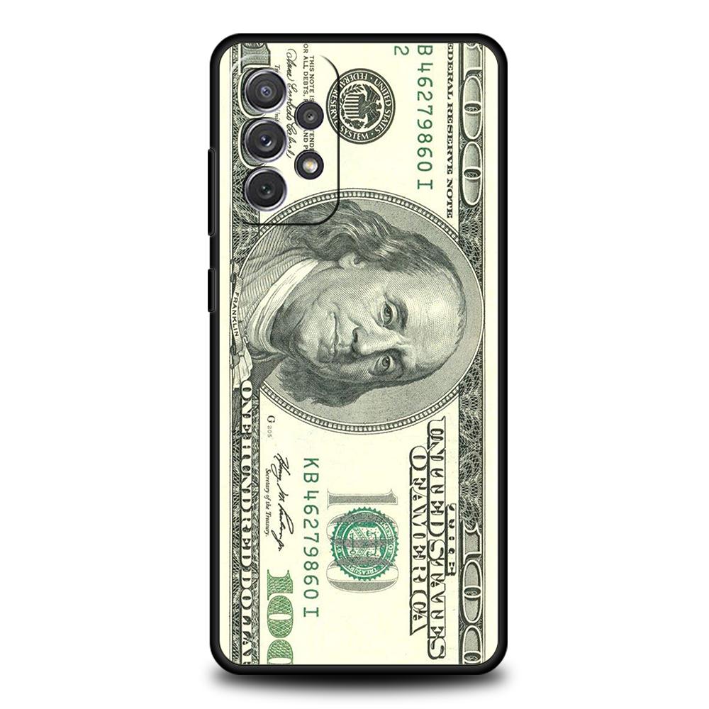 

USD Dollar Cash Luxury Phone Case for Samsung Galaxy A55 A35 A15 A14 A25 A54 A51 A71 A72 A73 A32 A52 A52S A41 5G Silicone Shell samsung A25