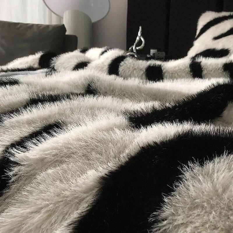 New Faux Fox Fur Blanket for Winter Autumn Warm High Quality Plush Luxury Weighted Blankets for Bed High-end Sofa Blanket Throw