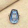 925 Sterling Silver Blue Topaz Gemstone Ring Beautiful Handmade Women Jewelry All Size