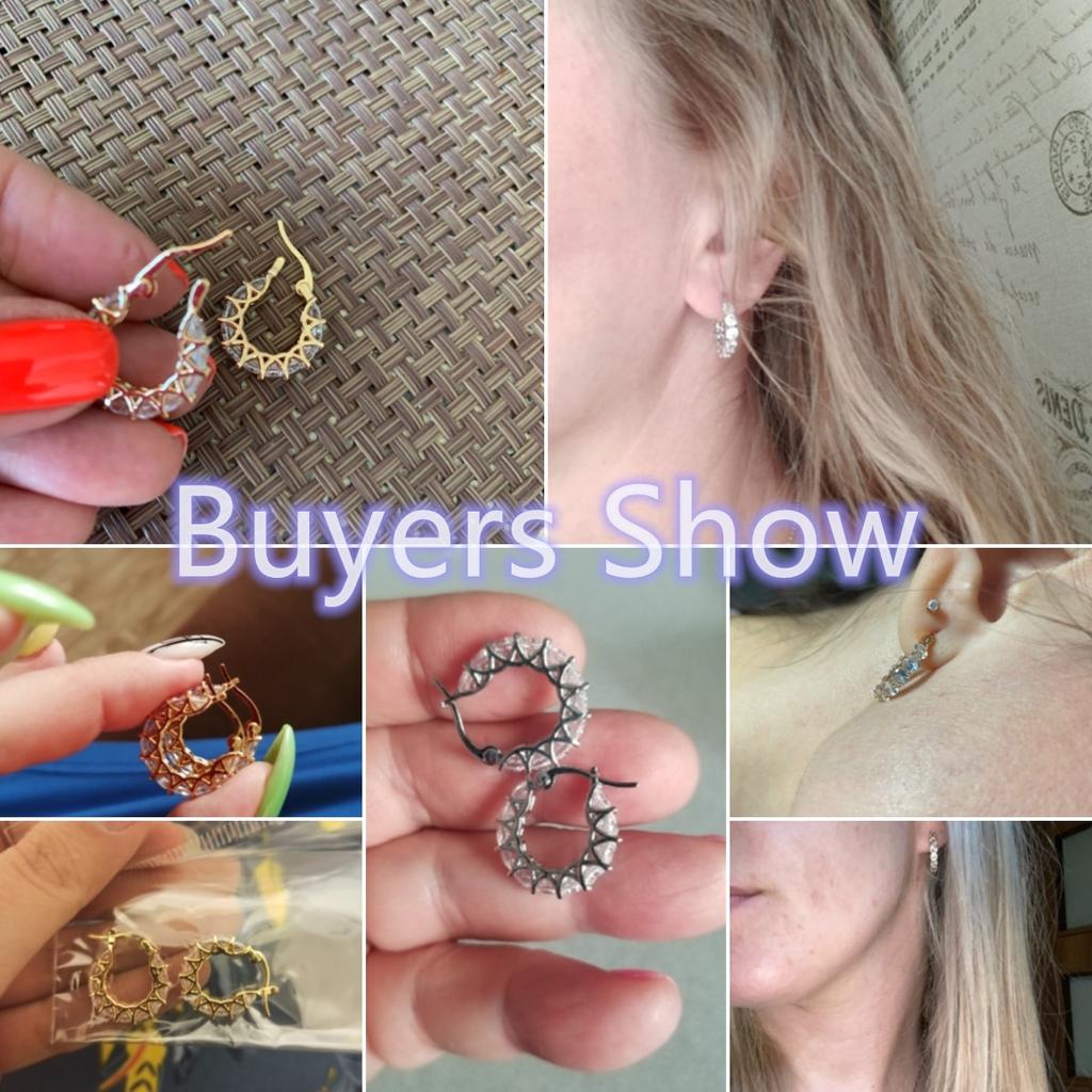 Huitan High Quality Cubic Zirconia Women Hoop Earrings Voguish Stylish Fashionable Jewelry Girl Accessories Gathering Gathering Everyday Wearable