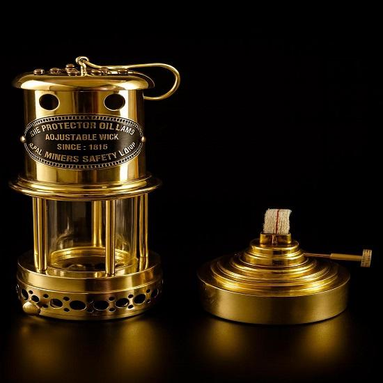 Рабочий морской шахтерский фонарь из цельной латуни, масляный корабельный фонарь, морской подарок для него, 17,78 см.