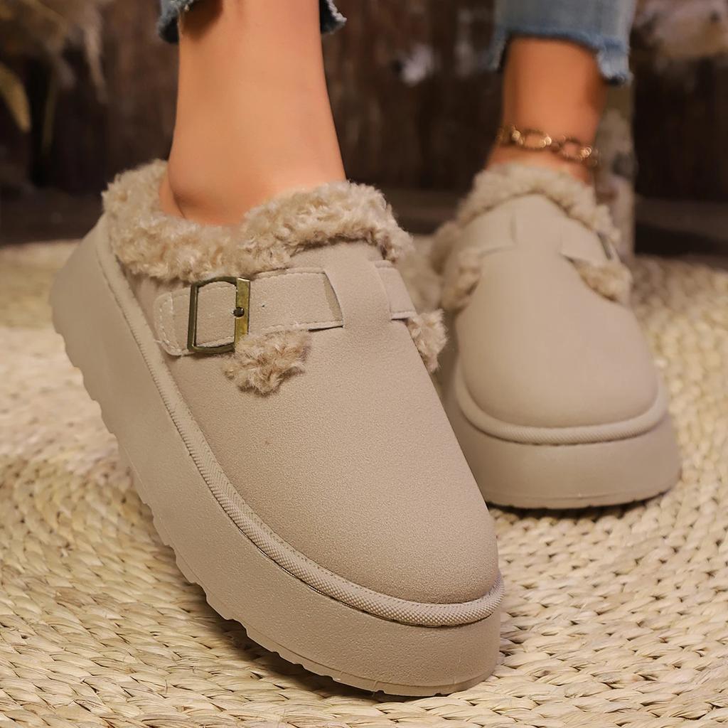 Fashion Winter Women Boots Plush Fashion Retro Cotton Shoes Women Flat Sole Platform Slippers Women New Trend Luxury Comfortable Boots