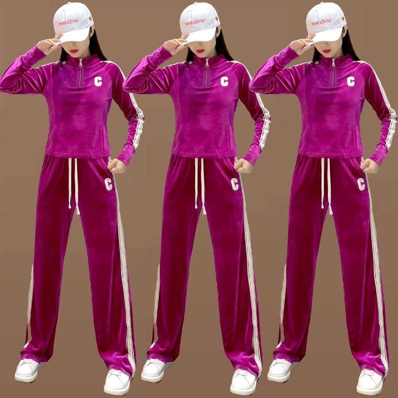 Square Dance Gold Velvet Suit Spring and Autumn New Team Gymnastics for Workout and Dance Clothes