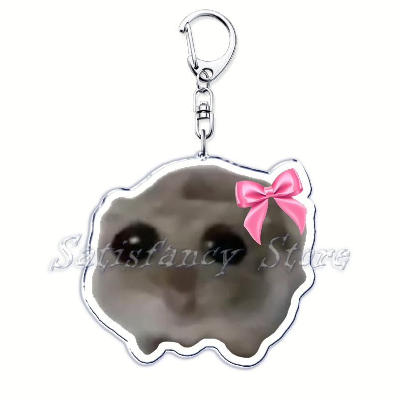 Beliebter Lustiger Meme Ich Bin Nur Ein Mädchen Trauriges Hamster Schlüsselanhänger Schlüsselanhänger Ring für Zubehör Tasche Anhänger Schlüsselanhänger Schmuck Fans Geschenke