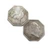 Antique French Octagonal Silver-Plated Commemorative Coin Medal H4667