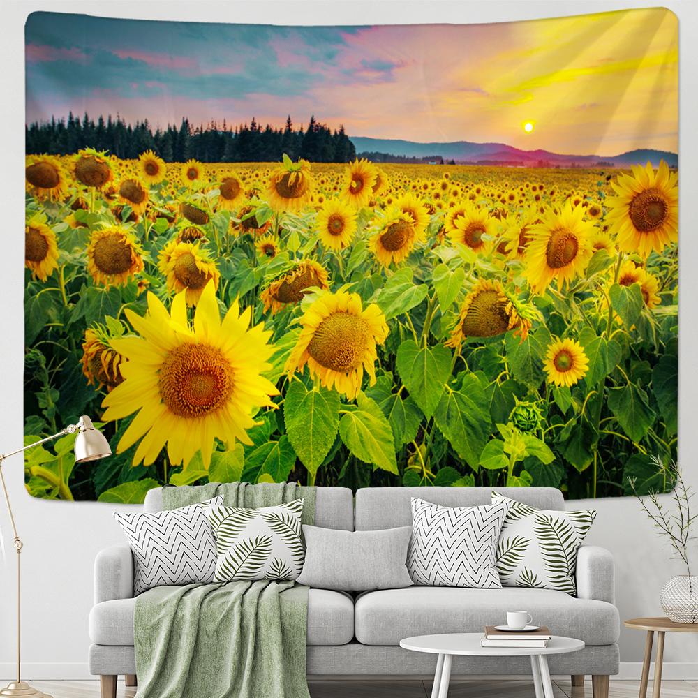 Tapices de Girasol Colgante de Pared Girasol Sol Sol Tapiz Manta Decorativa Tela Decoración de Dormitorio Tapiz de Tamaño Grande