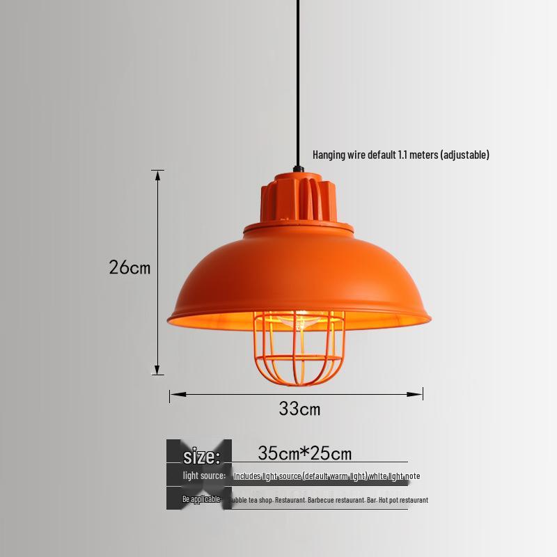Orange Nordic Industrial Pendant Light for Restaurants & Bars