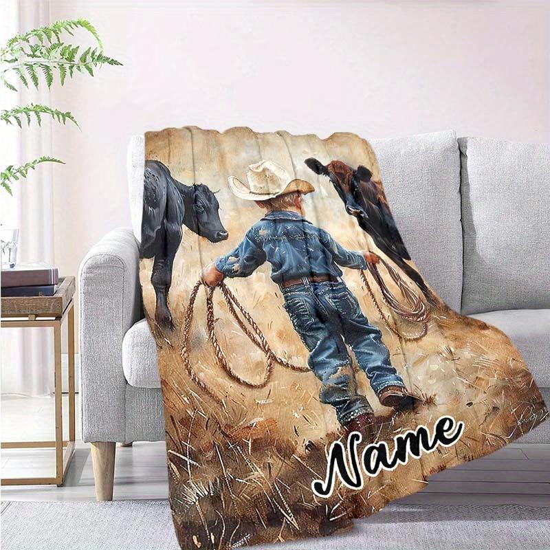 Denim Style Customize Your Name Blanket Warm Comfortable And Soft Blankets Are Suitable For Home Chairs Office Sofas Sofas Office Camping And Gifts
