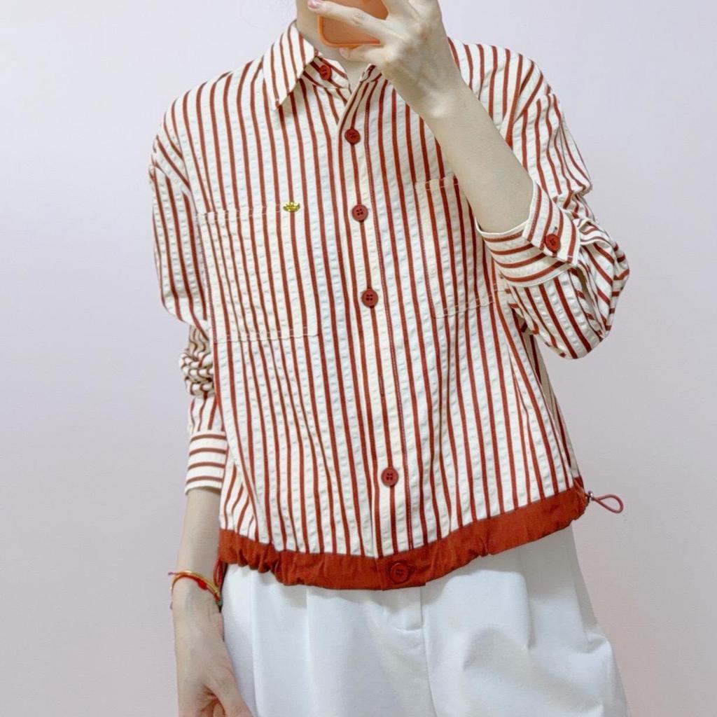 2025 Autumn Fashion Vertical Striped Long Sleeve Shirt