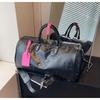 Fashionable PU Embossed Women's Handheld Travel Bag - Large Capacity Carry-on with Wet/Dry Separation for Business and Fitness.