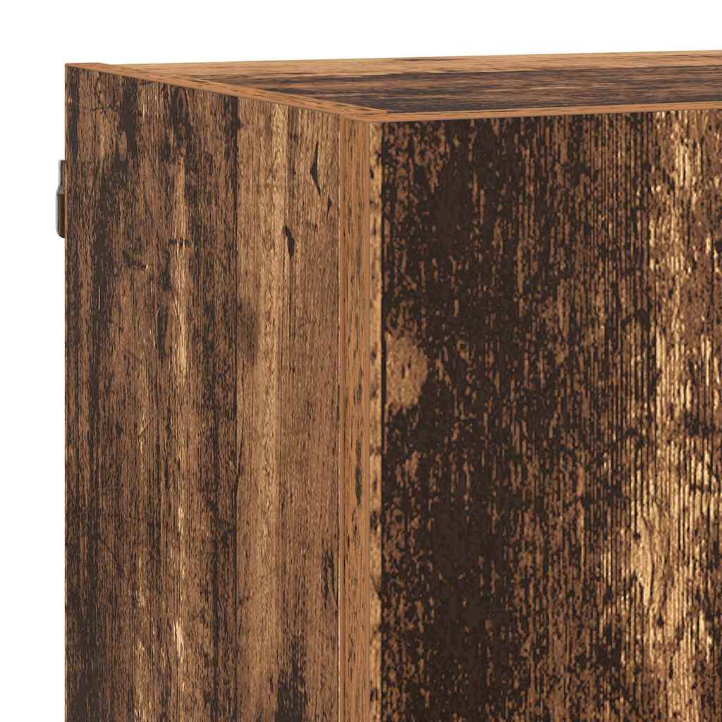 Wall Mounted TV Unit with LED Lighting 5 pcs Reclaimed Wood Look 40.5 x 30 x 90 cm