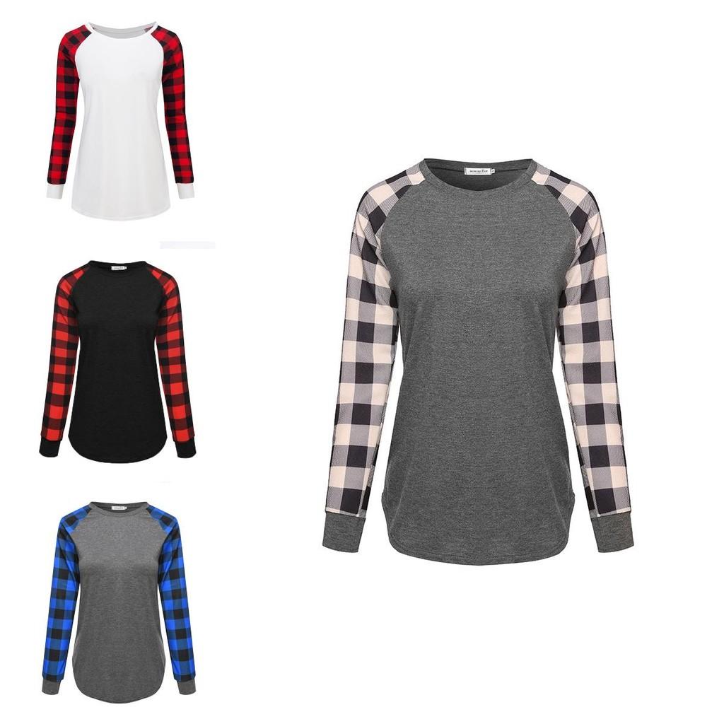 Elegant Ladies Long Sleeve Blouse Premium Quality Striped Plaid Loose Casual T Shirt