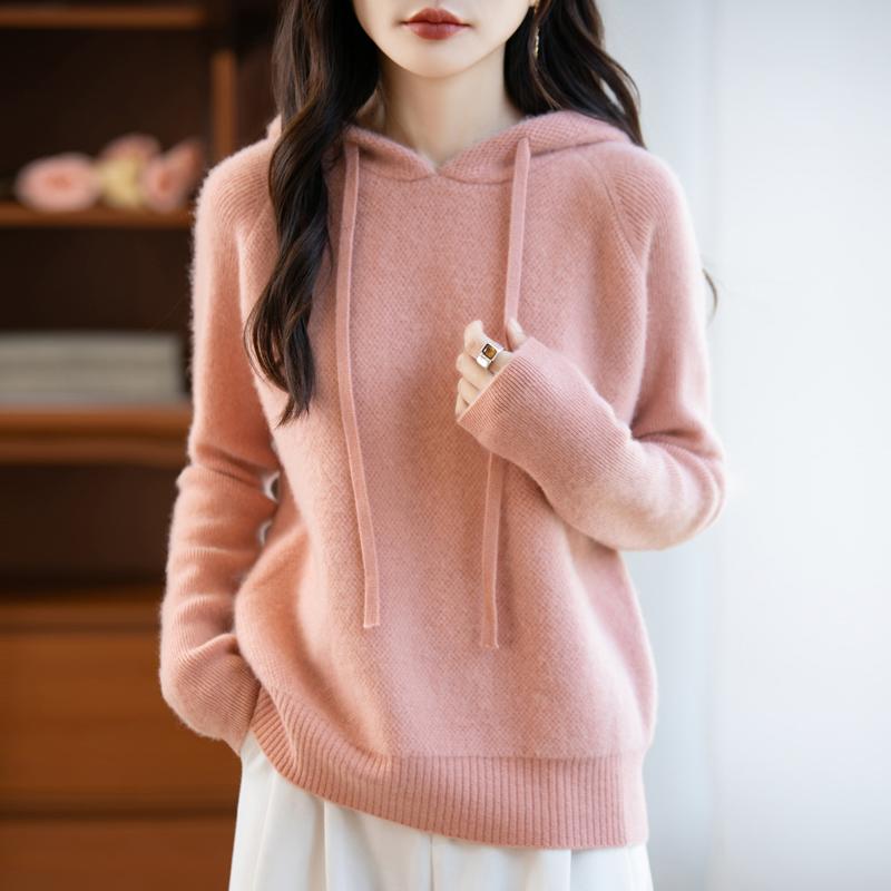 Women's cashmere sweater Qinghe cashmere 30% cashmere 70% wool autumn and winter pullover warm and fashionable