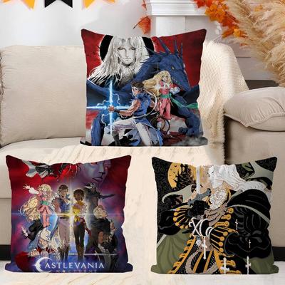 C-Castlevania Maple Design Cushion Cover Happy Autumn Harvest Decor Holiday Decorati Pillow Cover