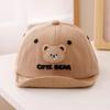 Breathable Baby Baseball Hat Cartoon Bear Baby Sun Visor Hat Simple Toddler Peaked Cap  Boys Girls