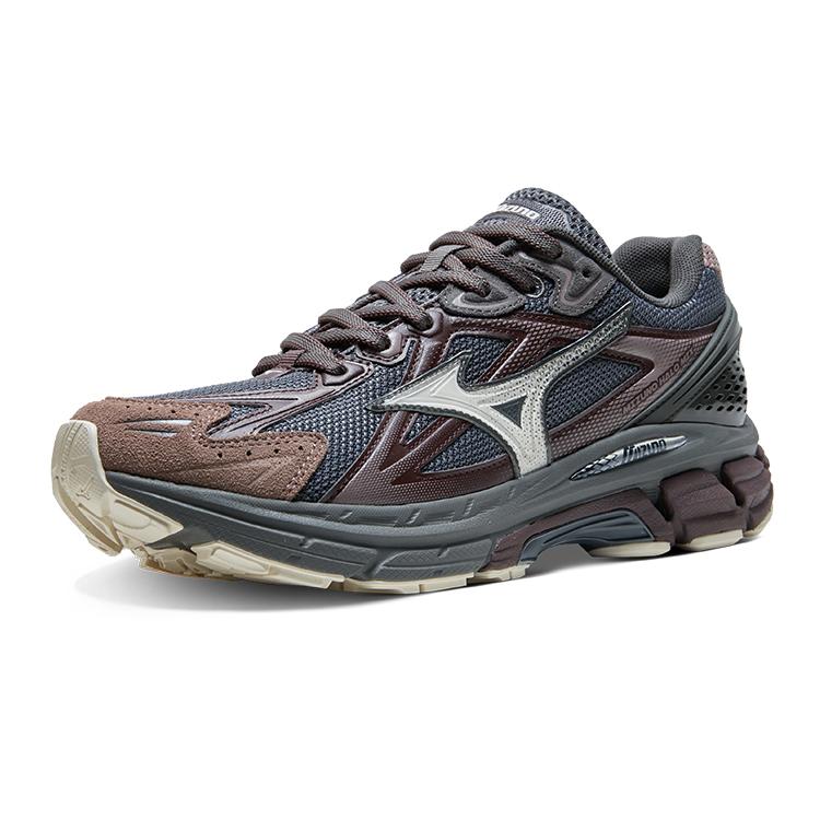 Mizuno Halo Mix Retro Style Non-Slip Wear-Resistant Low-Top Running Shoes Unisex Running Shoes Dark-Gray Slate-Blue Purple D1GH240811