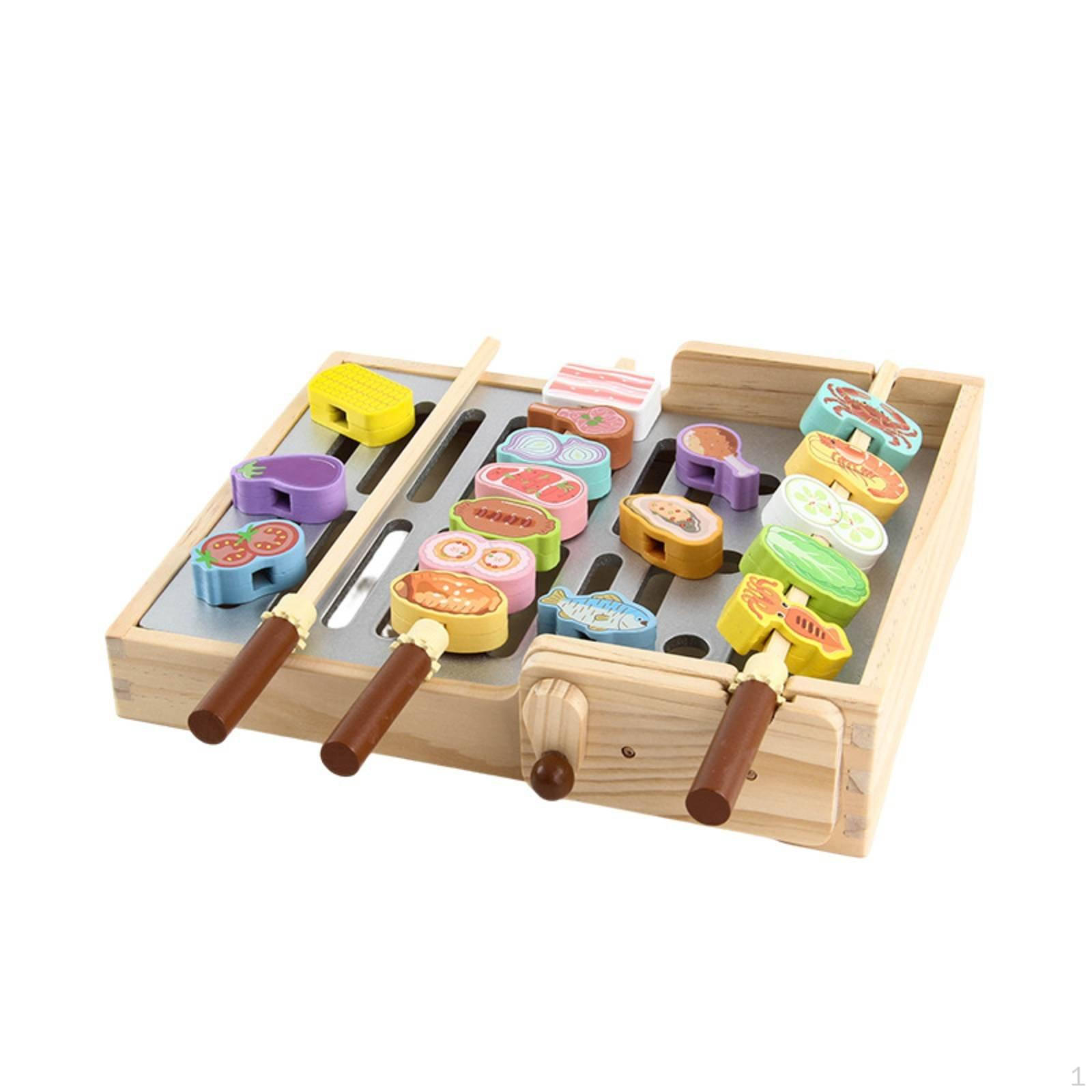 Wooden Barbecue Cooker Toy Educational Grill Interactive for Young Children
