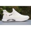 Men's Running Shoes New Breathable Mesh Lightweight Casual Sneakers, Soft Sole Non-Slip Odor-Resistant White Athletic Shoes