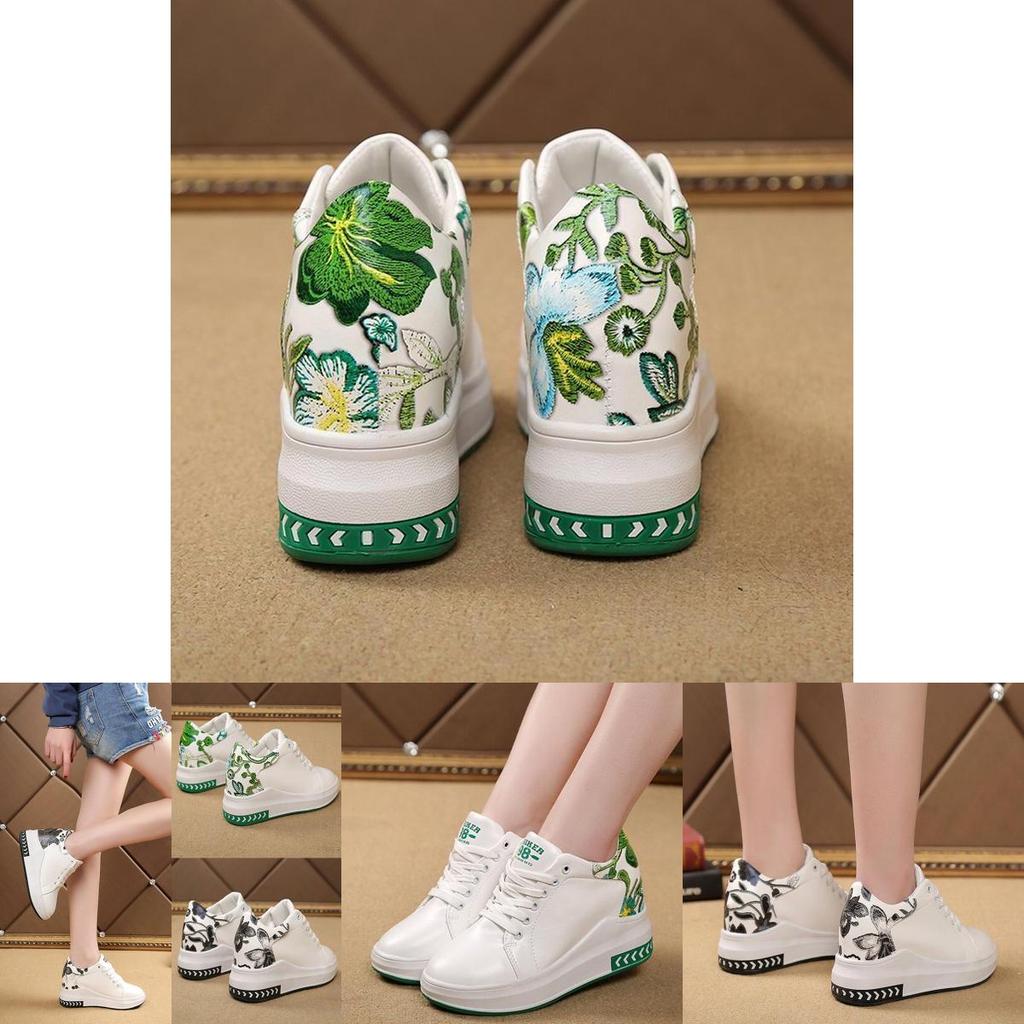 Stylish Flower Lace Sneakers For Women With A Chic Thick Bottom Platform Design
