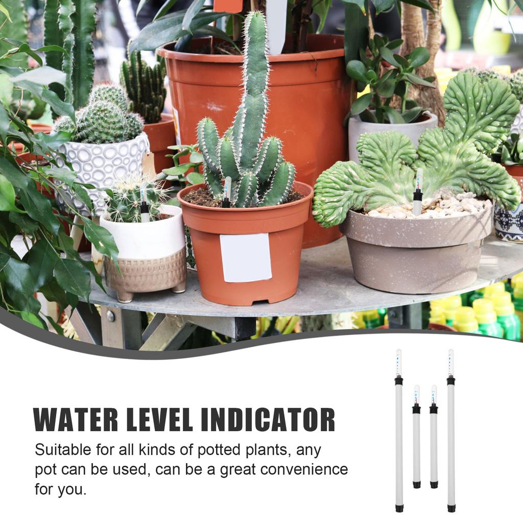 4Pcs Water Level Gauge Visual Display Sturdy Plastic Sunproof Outdoor Plant Water Shortage Reminder Moisture Indicator