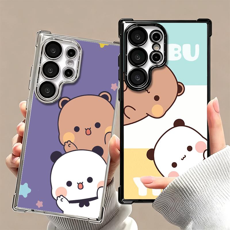 Bubu Dudu Cartoon Cute Plating Phone Case For Samsung Galaxy S24 S25 FE S26 Edge S23 Ultra S22 S21 Plus S20 Anti-Fall Airabag Co