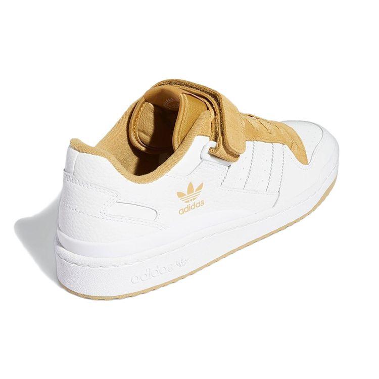 Adidas Originals Forum Low Leather Casual Versatile Velcro Lightweight Durable Low-Top Skate Shoes Unisex Sneakers White Brown GX9399