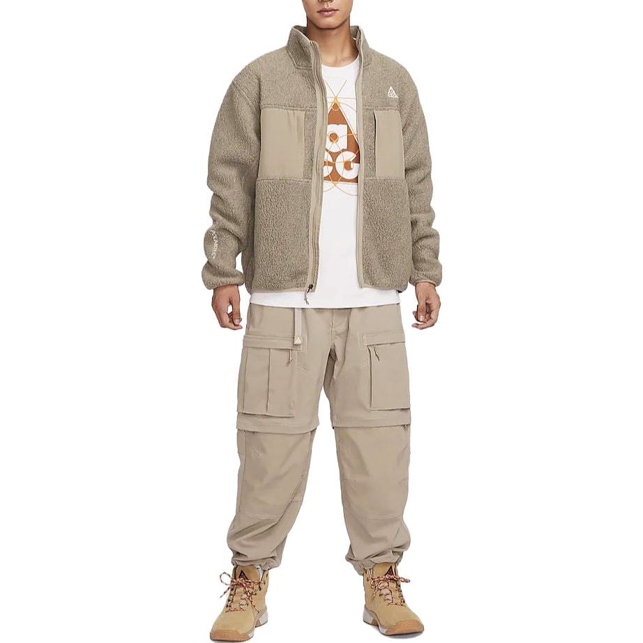 Nike ACG Fleece Tops Men's Khaki Stand Collar Moderate FN0373-247
