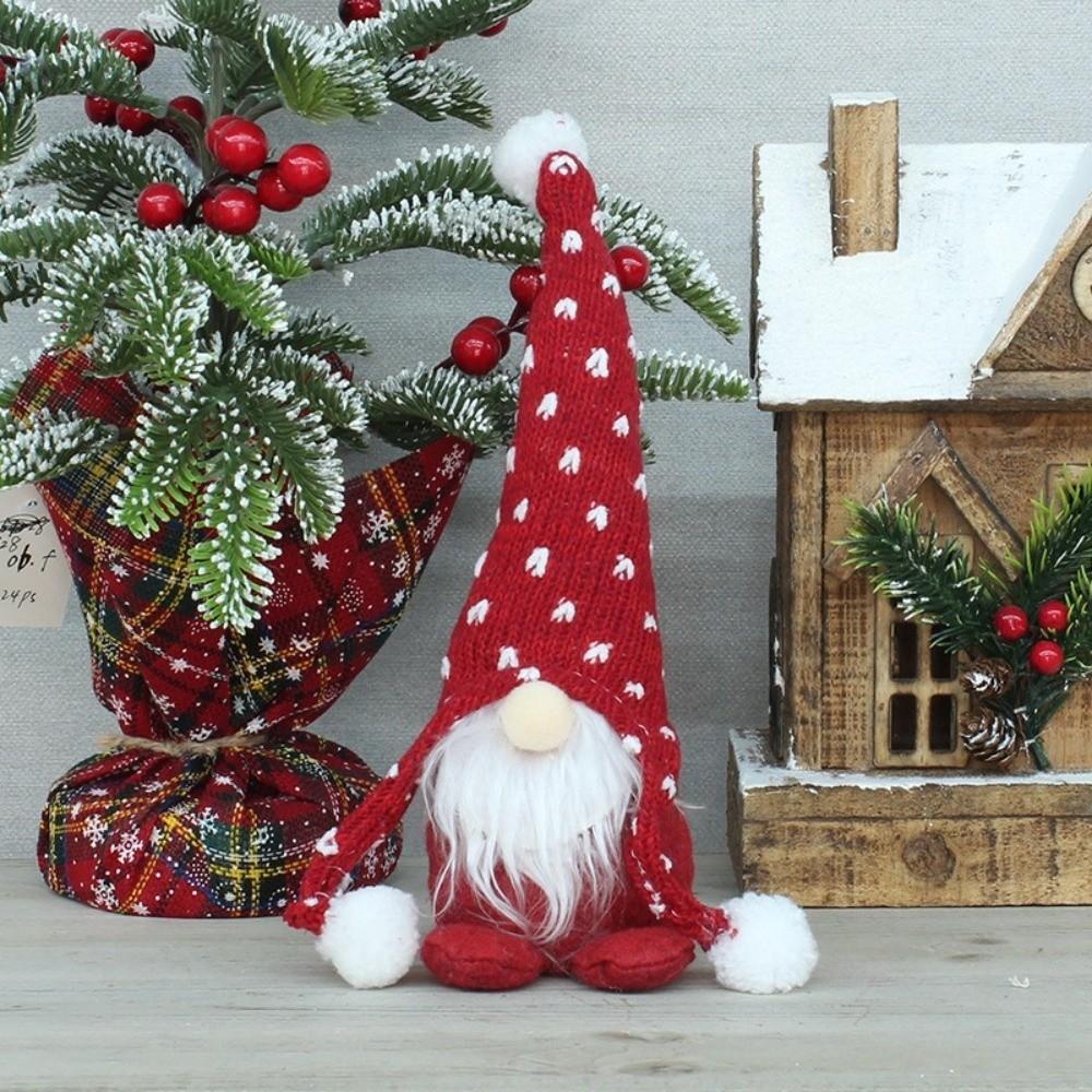 Cartoon Christmas Gnomes Doll Decor Knitted Christmas Gnomes Plush Doll Xmas Home Decor