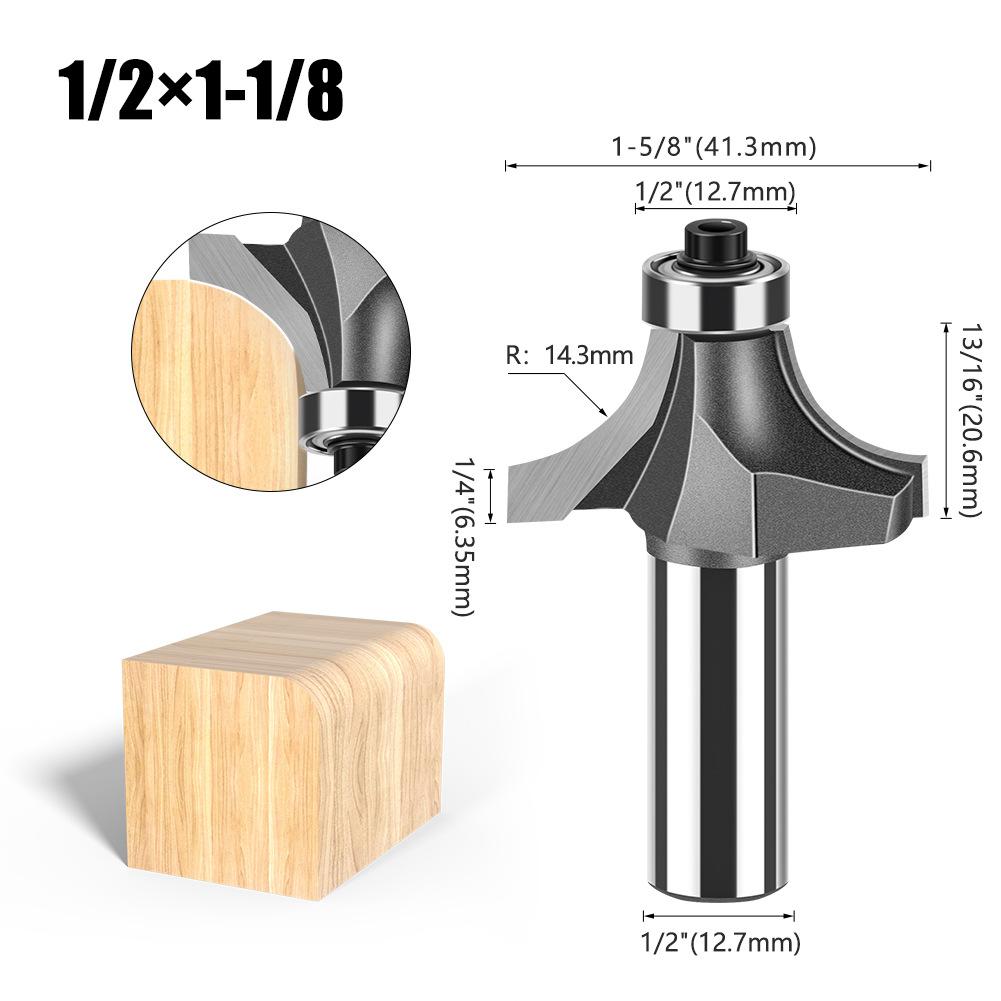 1/2 Handle Fillet Cutter Chamfering Milling Cutter, Commonly Used Fillet Cutter Preferably Tungsten Steel Alloy Fillet Cutter Trimming Machine Tool