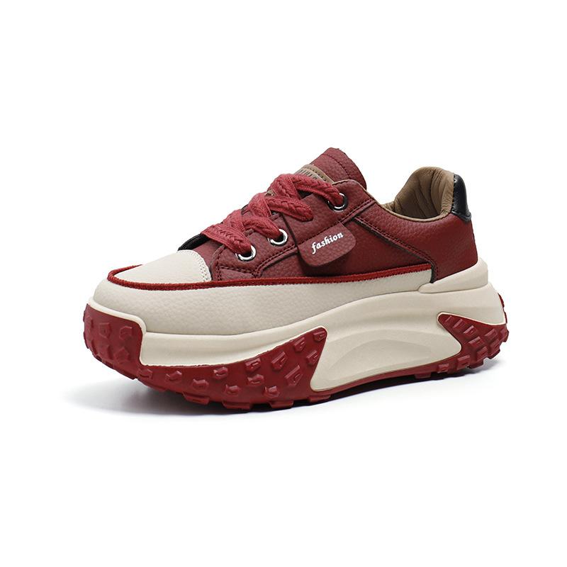 

Модная женская обувь на вулканизированной подошве смешанных цветов, дышащая повседневная обувь 38 вино красного