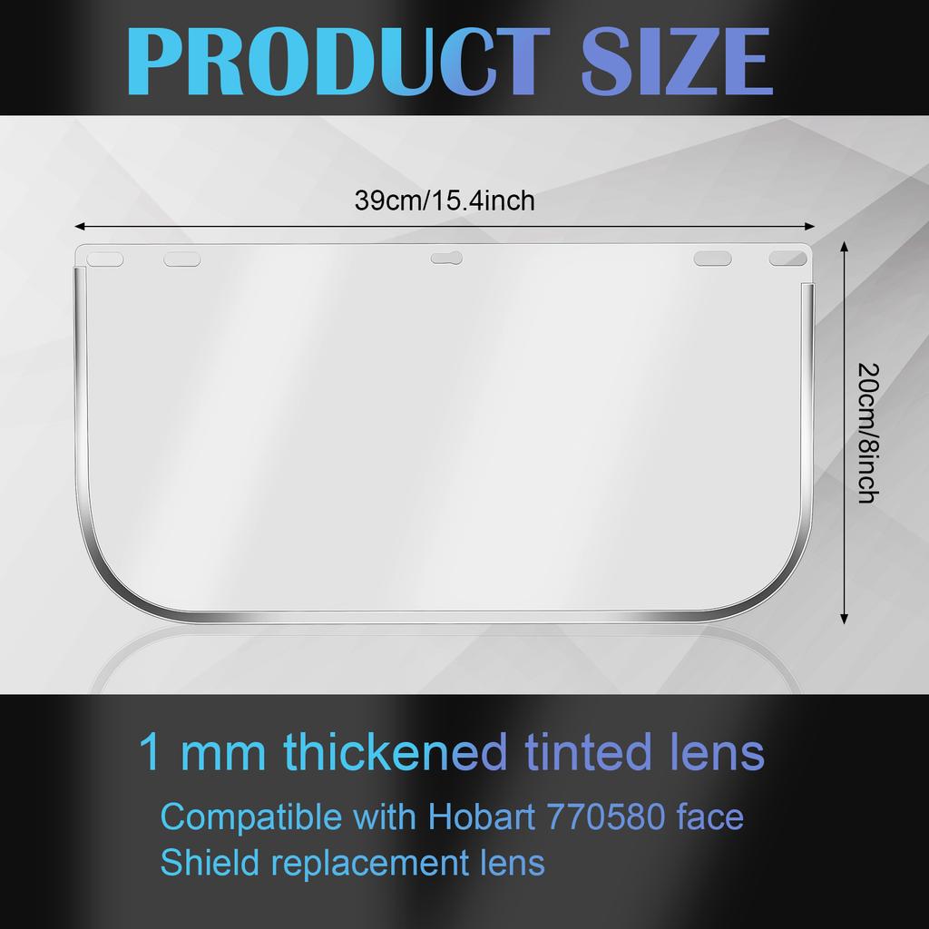 Wwmily 2 Pcs Face Shield Replacement Lens 15.5X8 Inch Clear Full Face Visor Protective Safety Helmet Shield For Welding Grinding