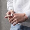 [aBALENT] silver 925 Seal stand ring men's signet oval silver ring ring simple little finger adult accessories (No. 16)