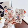 Cute Capybara Card Holder Leather Bag Pendant Student Meal Card Double Card Slot Bus Card Protective Cover Gift