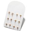 6Pairs Women Water Drop Flower Rhinestone Faux Opal Ear Studs Earrings