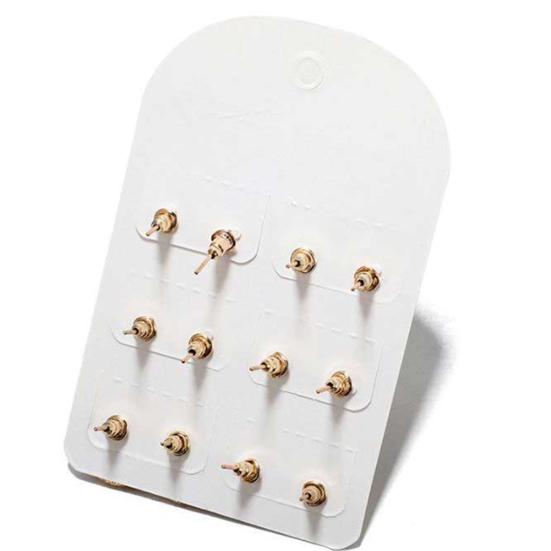 6Pairs Women Water Drop Flower Rhinestone Faux Opal Ear Studs Earrings