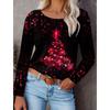 2023 Fashion Women's Pullover Christmas Blue Star Graphic Casual Sports O-Neck Long Sleeve Tops Micro-Elastic Fall & Winter