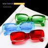 Retro Square Clear Blue Eyewear Shades Sun Glasses Small Rectangle Sunglasses