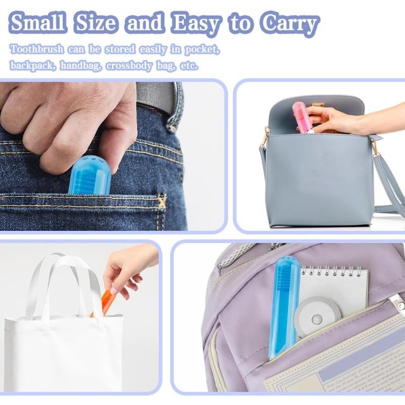 1/4pcs Folding Travel Toothbrush, Portable & Saves Space with Case, Soft Bristles for Camping Business Trips, Oral Care Kit