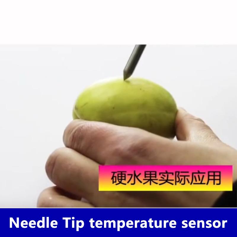 NTC\PT100\PT1000 Class A Temperature Sensor 4X100mm Needle Tip Wire Shielded Cable 1-8m Meter Food Grade Stainless Steel SUS304
