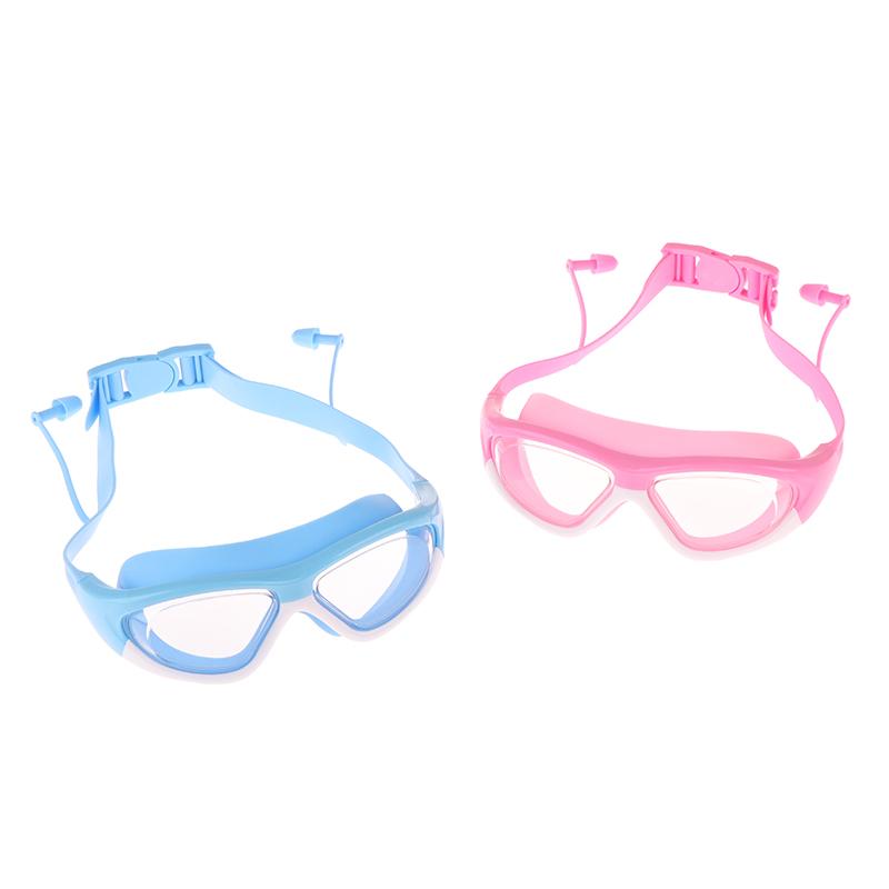 Profesjonelle Svømmebriller Barn Svømmebriller Med Ørepropper Anti-dugg UV Silikon Vanntett Svømmeutstyr For Barn