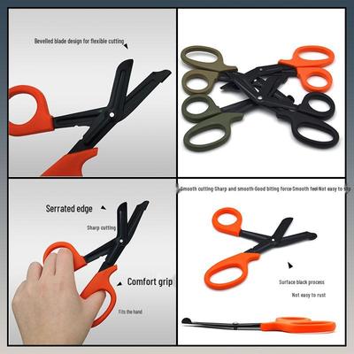 Military Standard Outdoor Survival Multi-function EDC Serrated Rescue Scissors