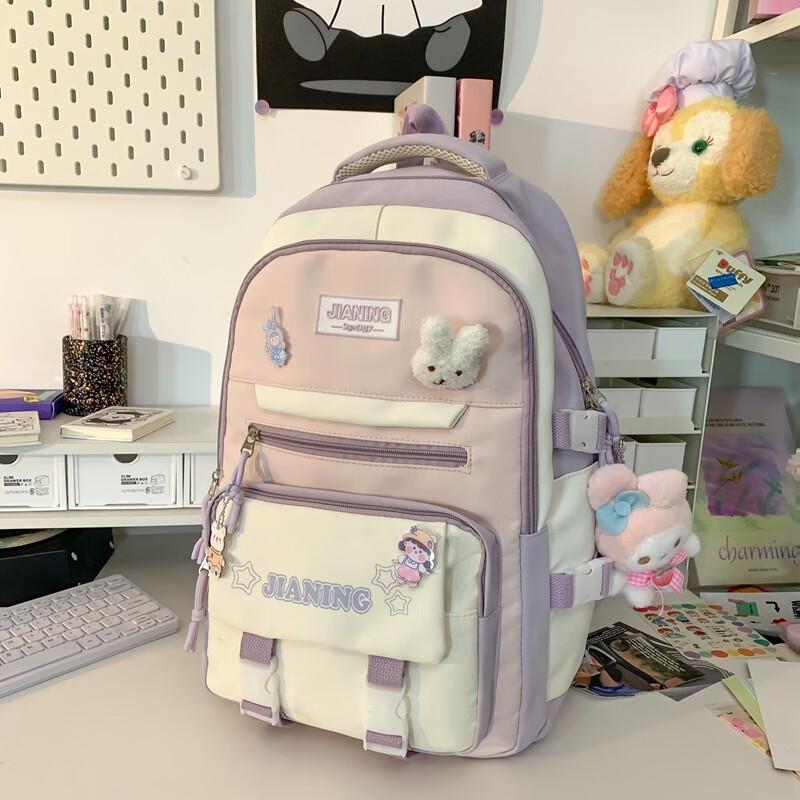 Cute Korean Style Large Capacity Backpack with Badge