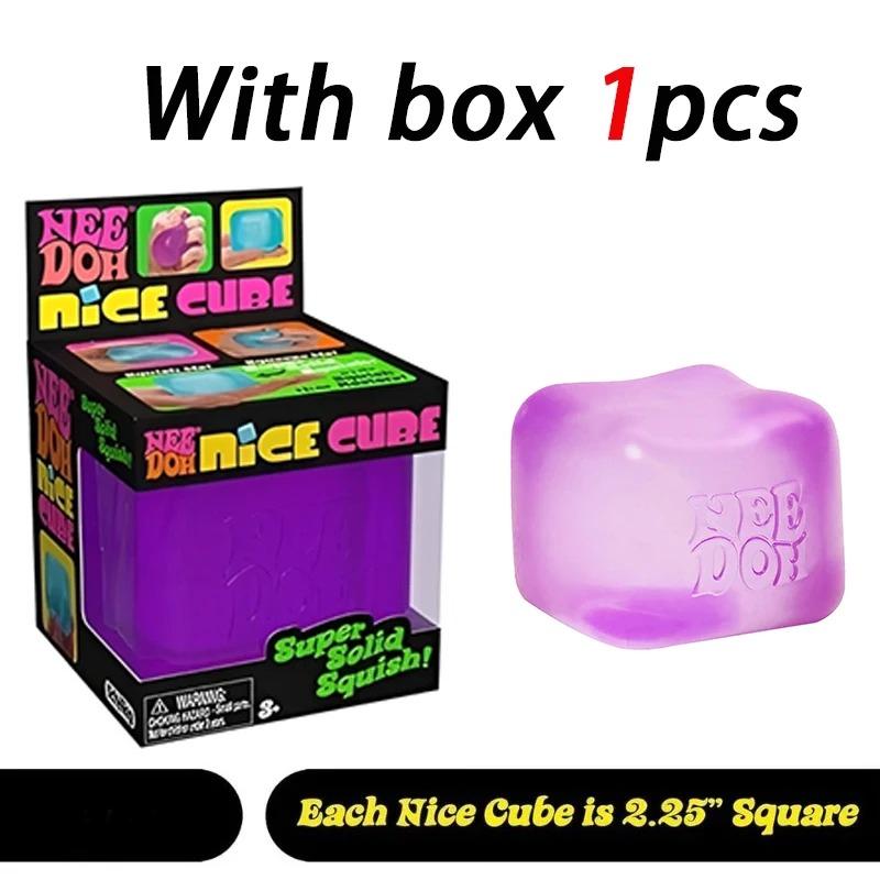 New Hot Needoh Nice Ice Squish Toy Super Solid Cube Squeeze Sensory Fidget Toy Stress Relief For Adults Squeeze Toy Fidget Toy