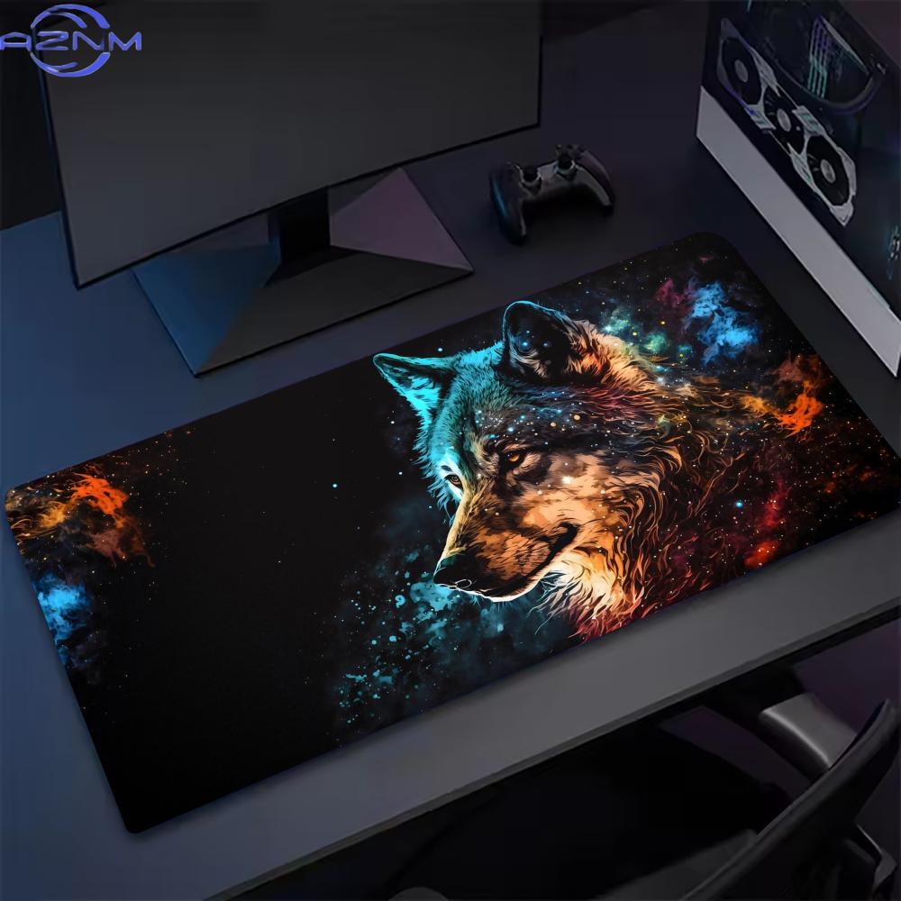 Anime Wolf Mouse Pad Large Mousepad Xxl Mini Pc Gaming Rubber Lock Keyboard Phone Desk Mat Computer Gamers Work Mouse Office