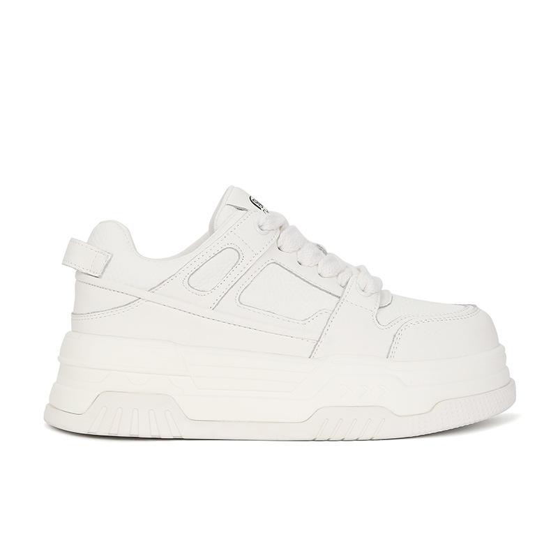 

[] Милашка Пуф~ Повседневные пушистые белые кроссовки на толстой подошве-маффин с увеличением роста, женские кеды 40